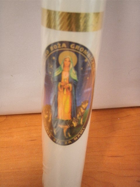 Gromnica biała 40cm Matka Boska Gromniczna WILK | GZ-012