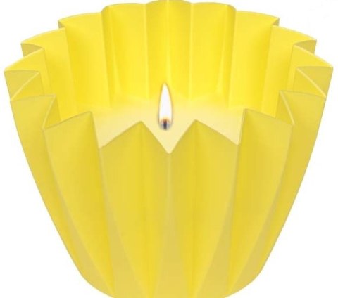 Świeca lampion ogrodowy aromat żółta