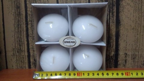 Świeca pływająca 4szt. BIAŁA lakier bezbarwny 70/40mm