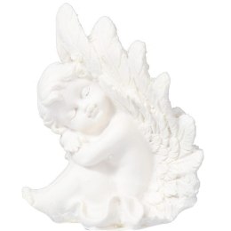 Dekoracyjny Anioł Cmentarny z Polirezyny, Biały, 10 cm