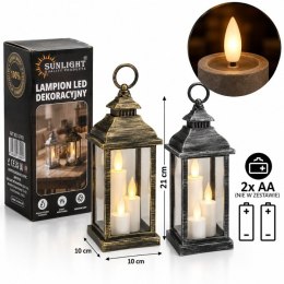 Lampion latarnia led na baterie 2 x AA/LR6 wym.21 x 10 x 10cm. A7491