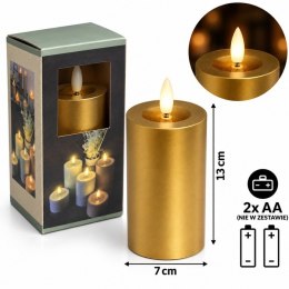 Świeczka led na baterie 2 x LR6/AA wzór Kamień wym.7 x 13cm. 8804