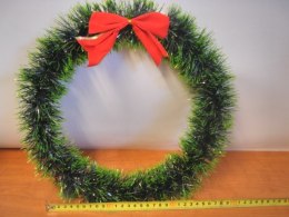 Wianek na drzwi koło z kokardą 28 x 28 cm LAN-17035