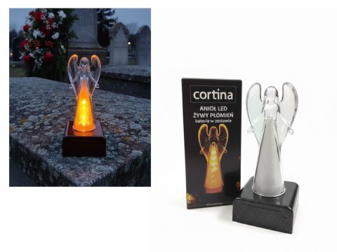 Wkład znicz z żywym płomieniem ANIOŁ wieloledowy 15,5 x 6,5cm 1/25/WZP
