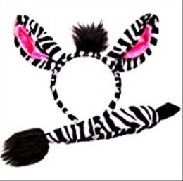 Strój zebra opaska + ogon