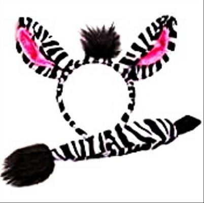Strój zebra opaska + ogon