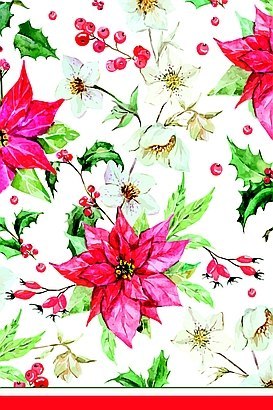 Obrus papierowowy 120x180 "Watercolour Poinset" 81-01