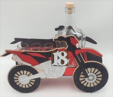 Karafka + 6 kieliszków MOTOR CROSS 18 urodziny