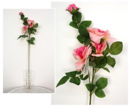 Kwiat RÓŻA 4 ramiona 90 cm RÓŻOWA KDS-150D