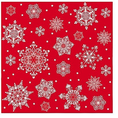 Serwetki Airlaid 40x40cm Snowflakes czerwowne 50szt 76-43
