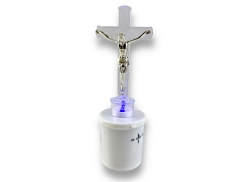 Wkład 12szt. LED duży KRZYŻ BLUE z bateriami 2xR14