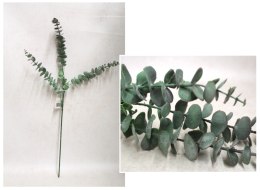 Gałązka EUKALIPTUS silikonowa 3-ramienna 75 cm ZIELONA cieniowana WF-101B