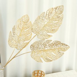 Gałązka silikonowa MONSTERA wys. 70 cm 3-ramienna liść 20,5 x 12cm ZŁOTA LAP-111