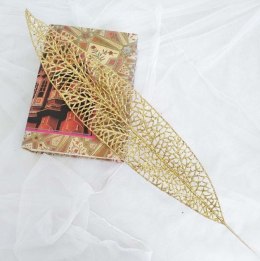 Liść 10szt sztuczny brokat 50 x 8cm ZŁOTY DEZ-101B