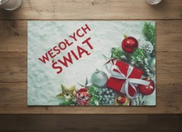 Mata stołowa tw. sztuczne PROSTOKĄTNA 45 x 30 cm zielona WESOŁYCH ŚWIĄT MTT-50515B