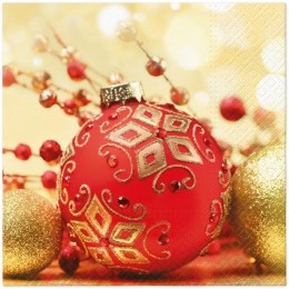 Serwetki 33 x 33 cm Red and gold bauble 20szt. 00-95