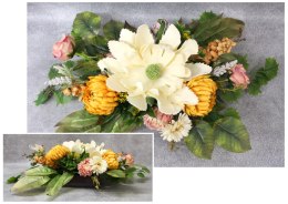 Stroik zalewany KWIATY MIX żółte + KWIAT PIANKOWY misa kwadrat ok. 90 x 55 x 24 cm ok. 2,1 kg S7-164B