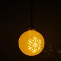 Bombka ceramiczna LED na baterię z motywem śnieżynki